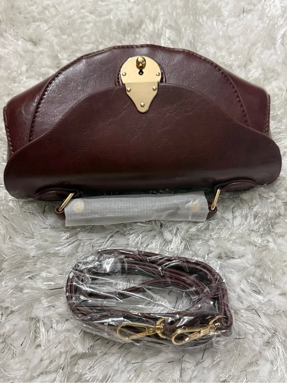 Burgundy Vintage Style Shoulder & Crossbody Bag